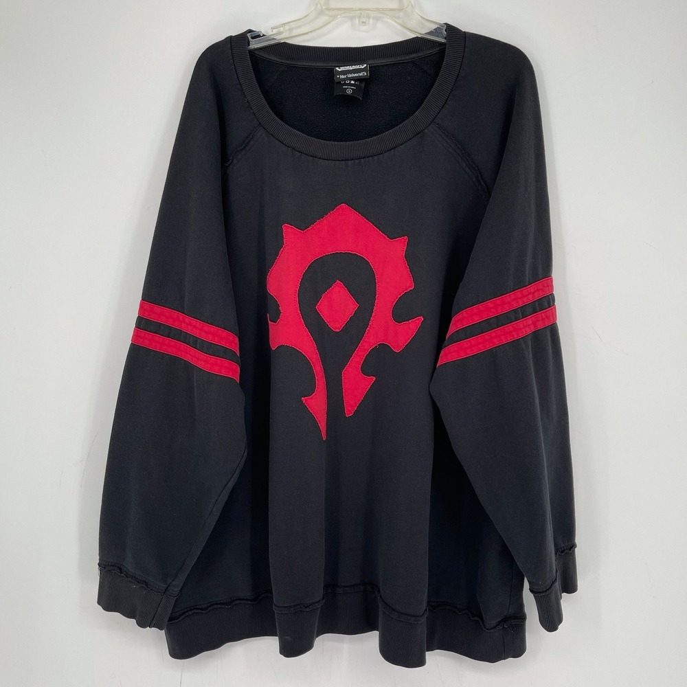 Her Universe Women's Black World of Warcraft Horde Logo Sweatshirt Top Size 5 5X